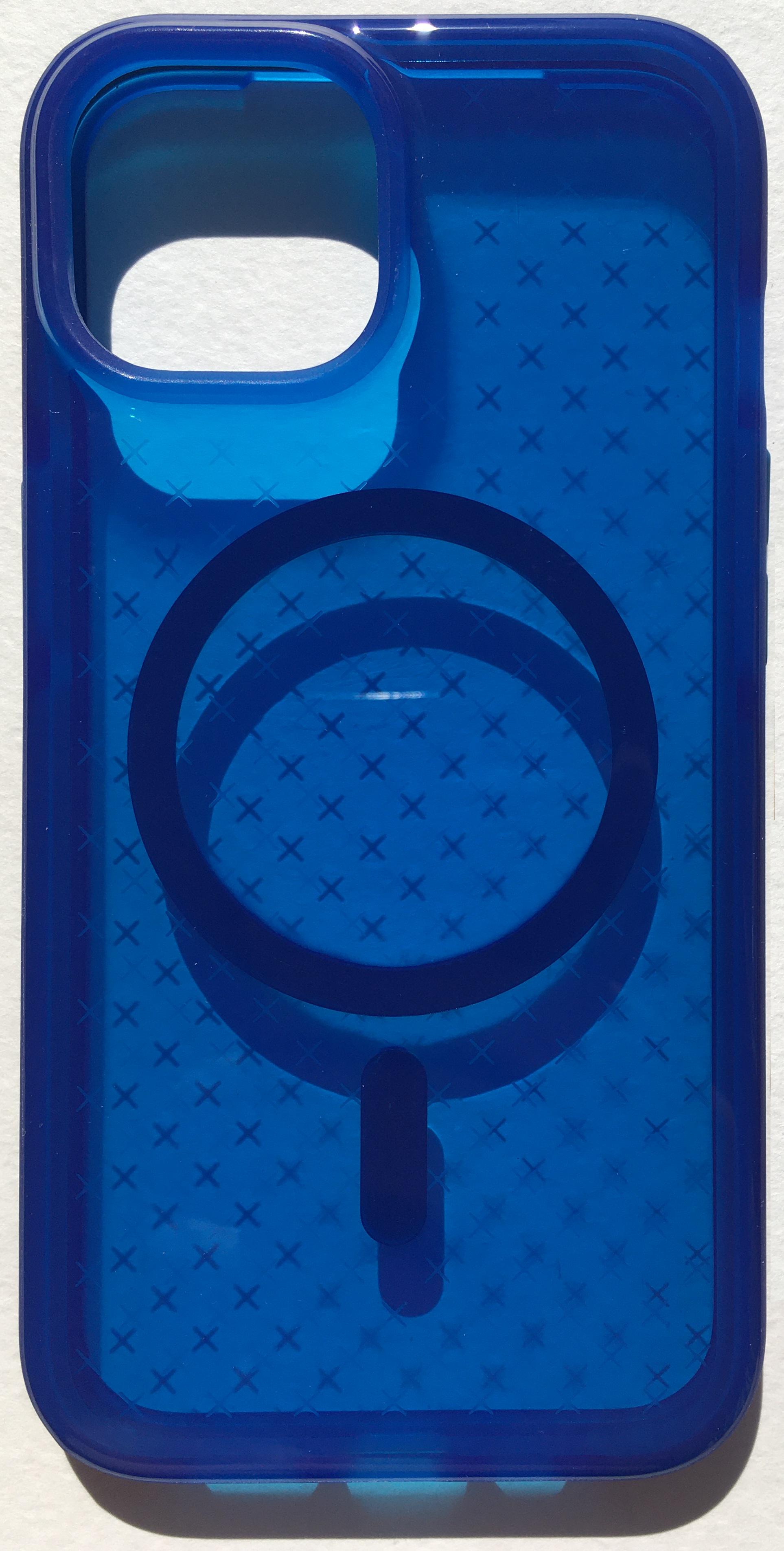 Противоударный чехол силиконовый Tech21 Evo Check MagSafe для Iphone 14/13 (6.1") Blue T21-9818