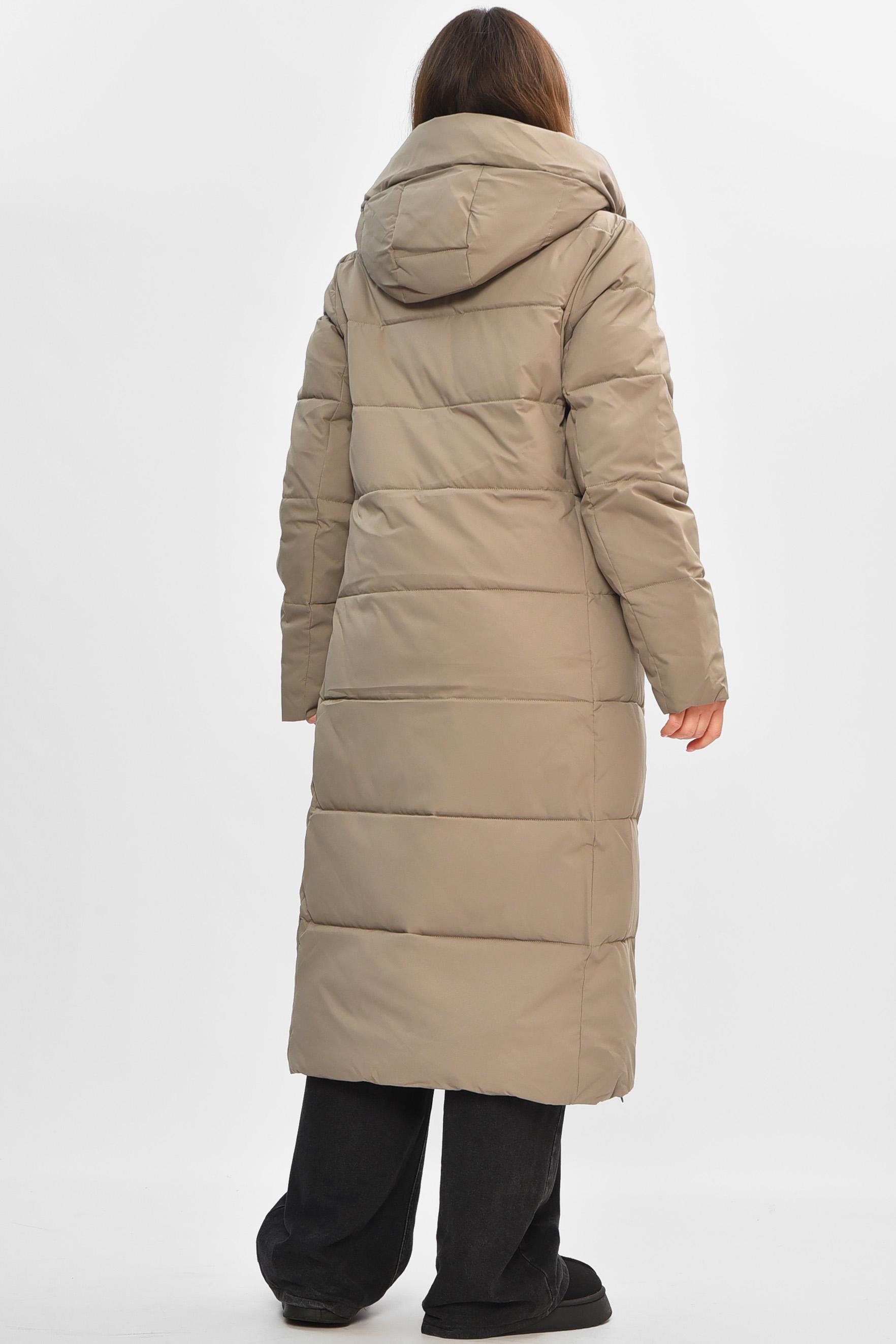 Куртка жіноча подовжена зимова S Хакі (207186) - фото 3 Куртка жіноча подовжена зимова S Хакі (207186) - фото 3