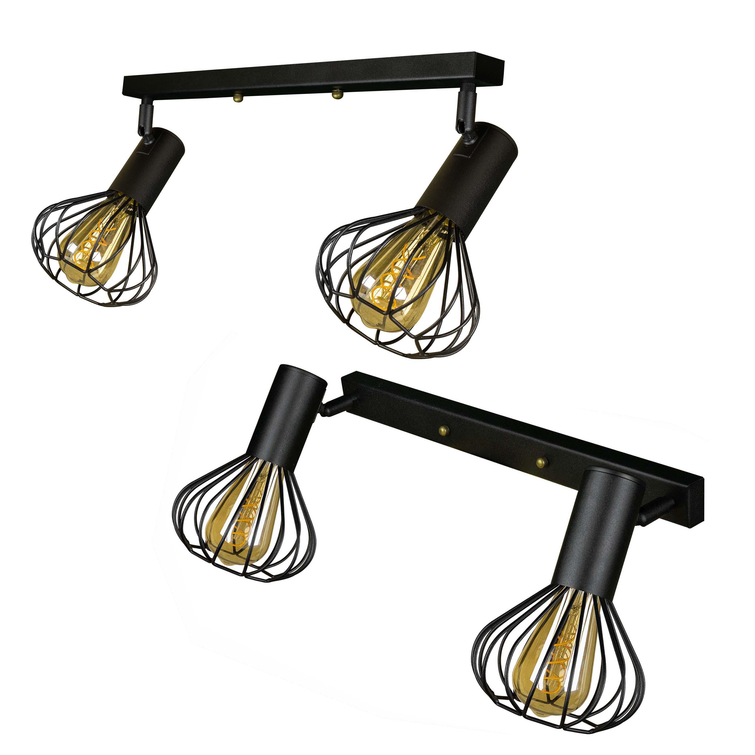 Светильник лофт настенно-потолочный MSK ELECTRIC Lotus NL 14151-2 BK - фото 3