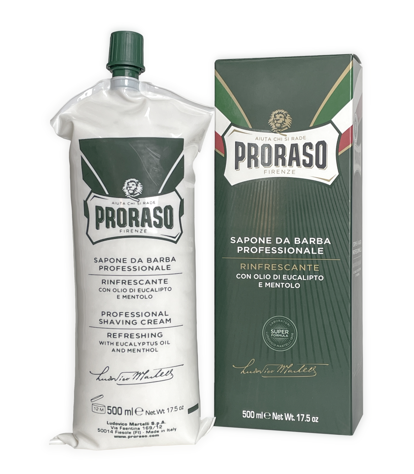 Крем для гоління з евкаліптом і ментолом Proraso Refreshing 500 мл (8004395006151)