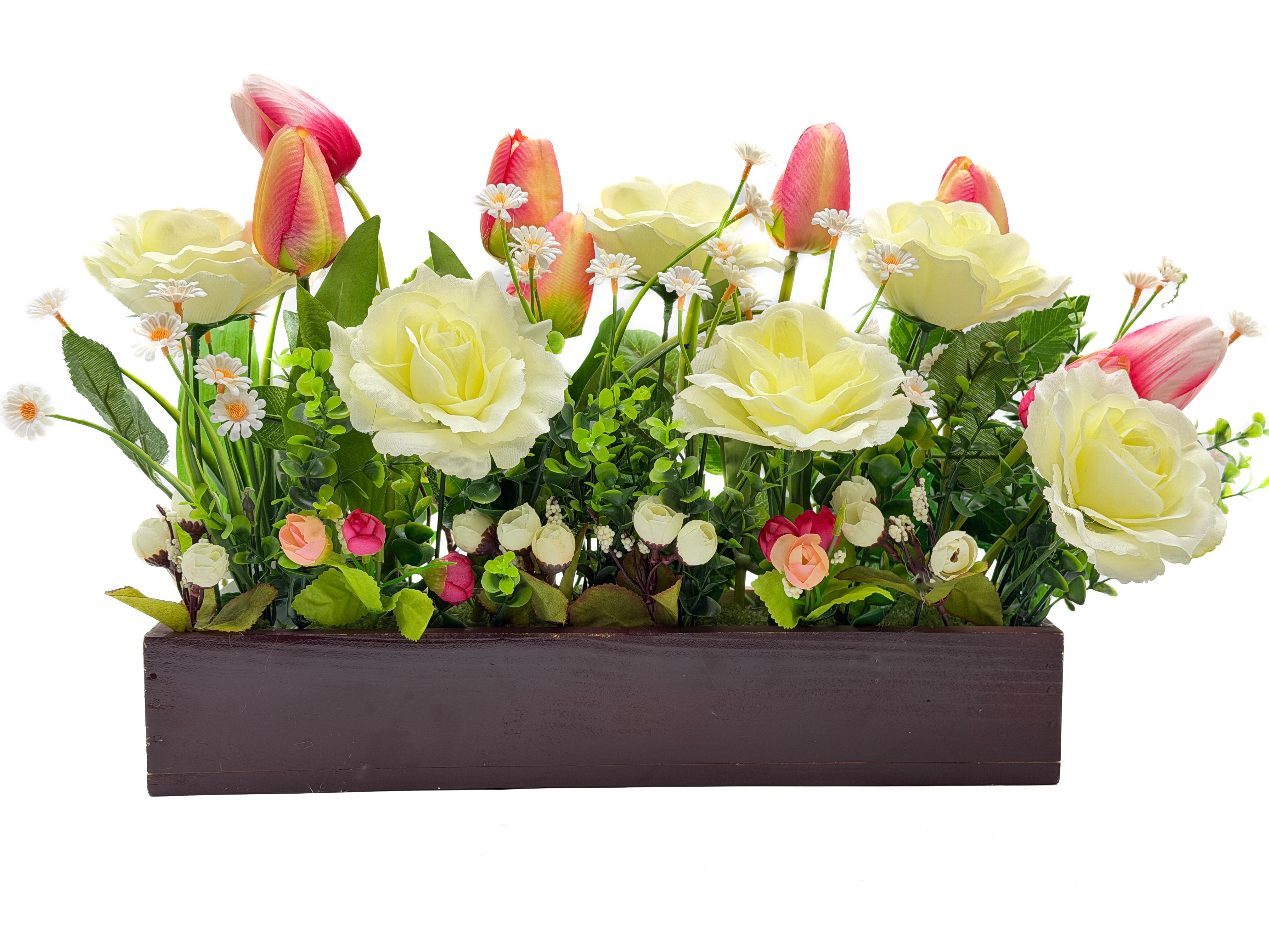 Композиція GALA DECOR в дерев'яному кашпо 40 см