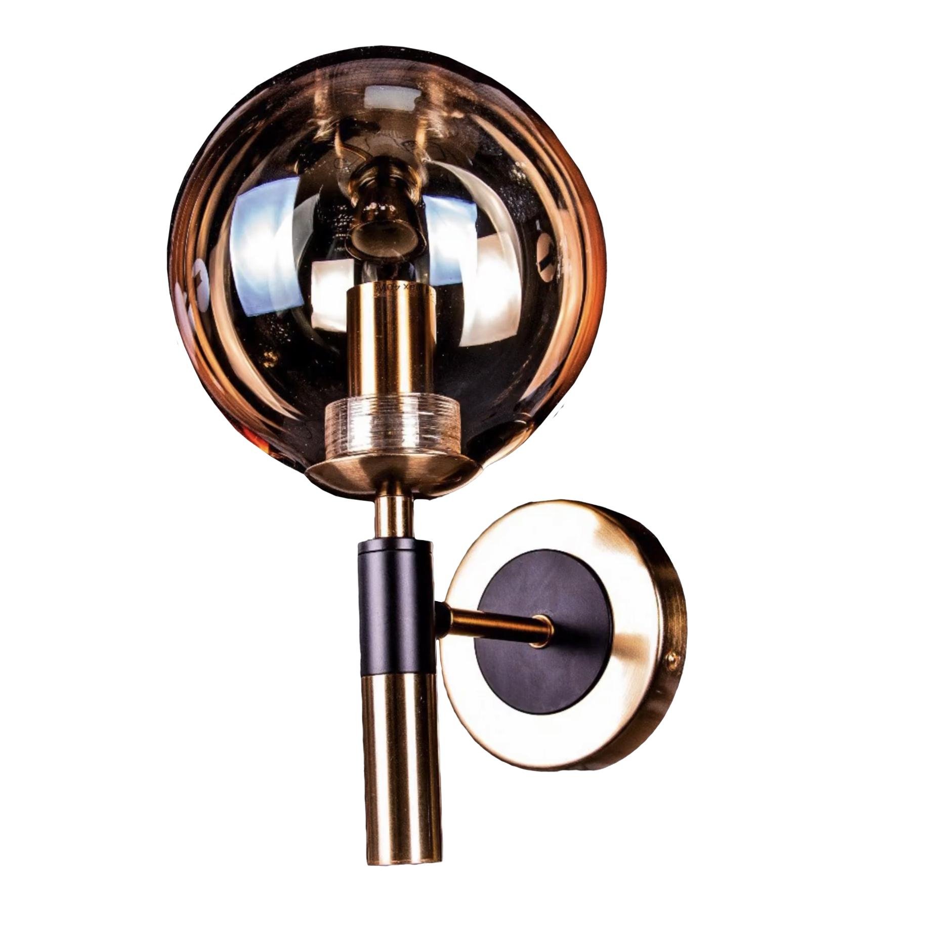 Бра Прометей P9-N2773/1W CB copper amber ball