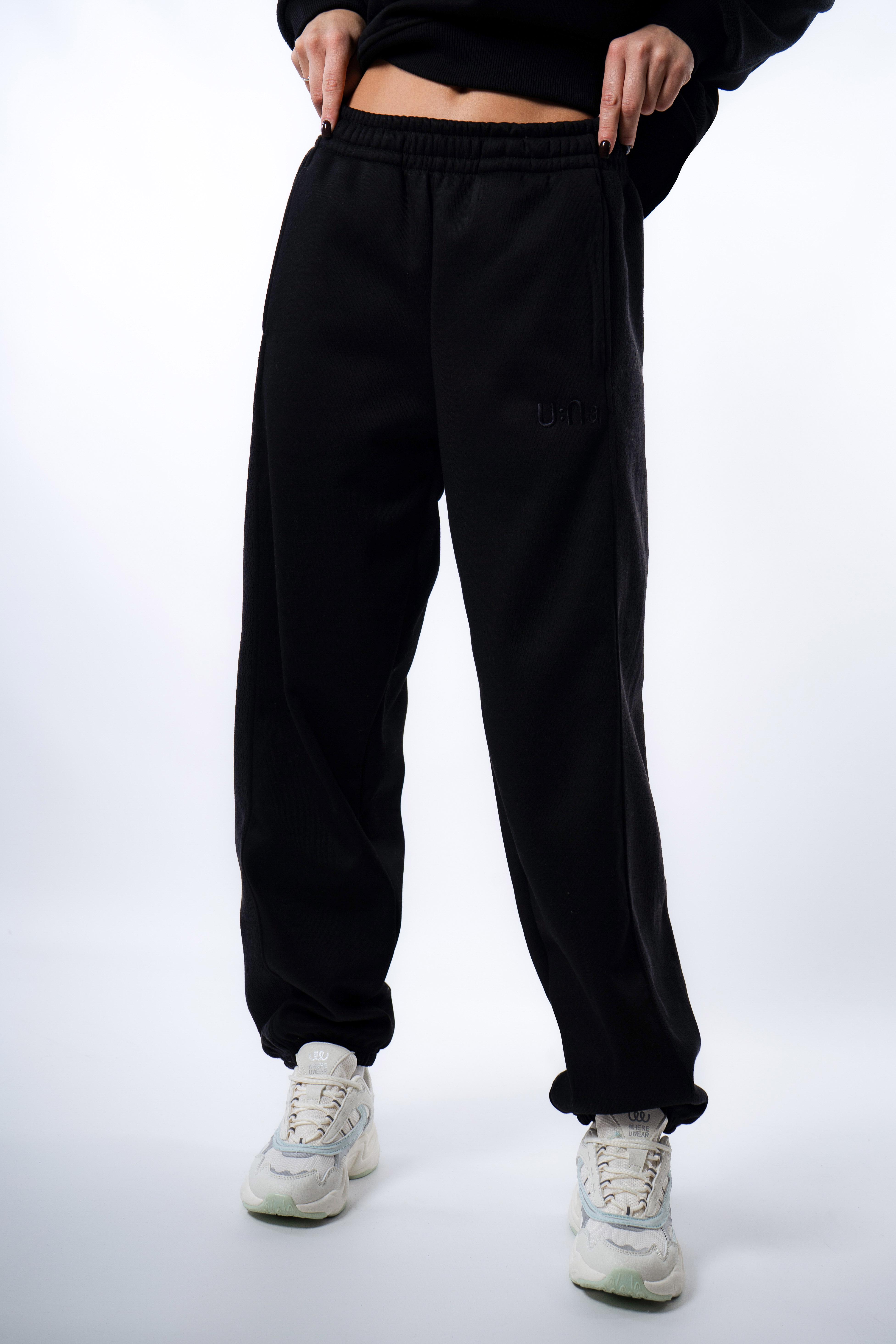 Спортивные штаны женские U:na теплые на флисе XL Черный (103938_XL) Спортивные штаны женские U:na теплые на флисе XL Черный (103938_XL)
