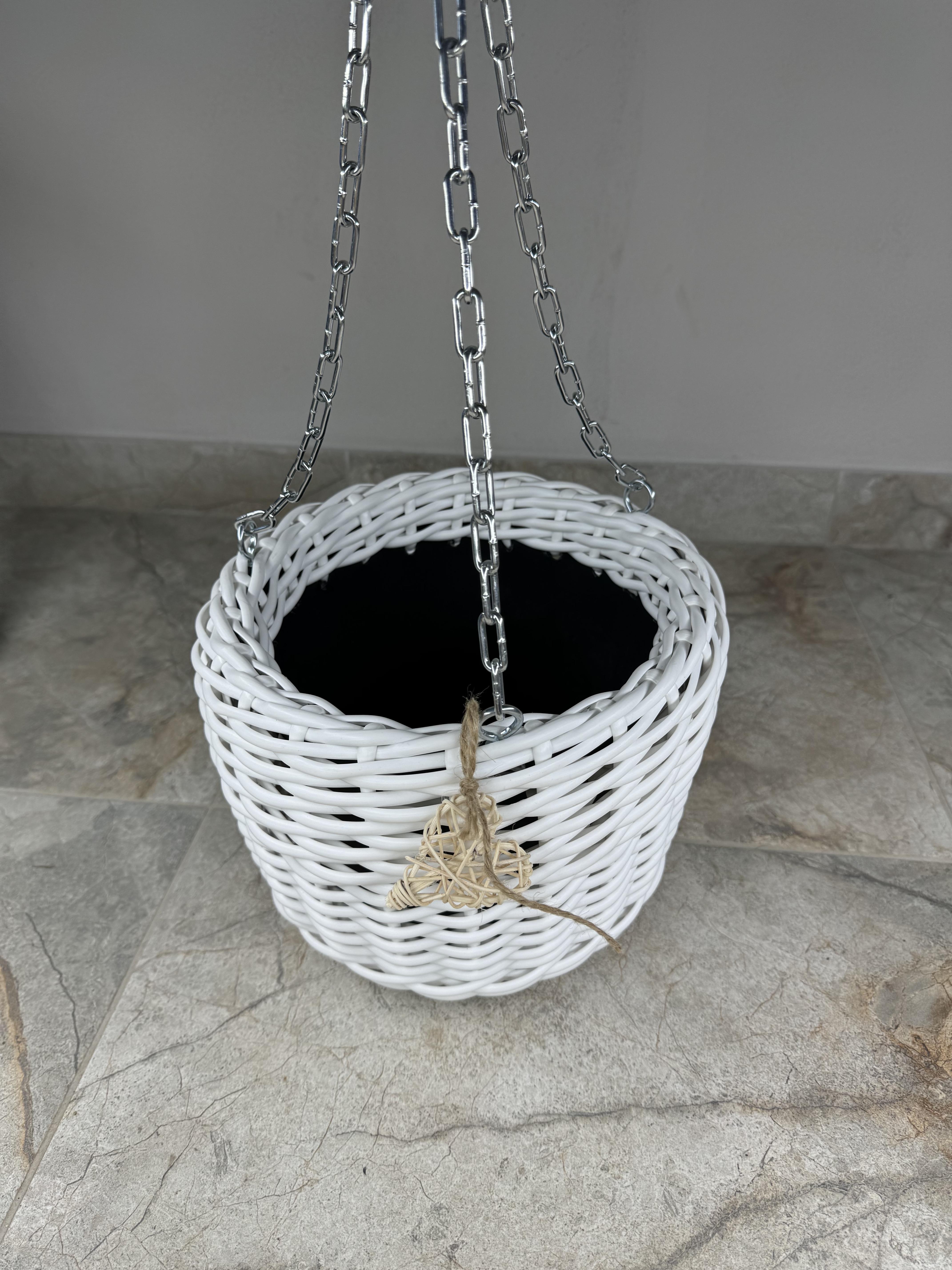 Кашпо підвісне із штучного ротангу ручної роботи 5 л Білий (327401) - фото 3 Кашпо підвісне із штучного ротангу ручної роботи 5 л Білий (327401) - фото 3