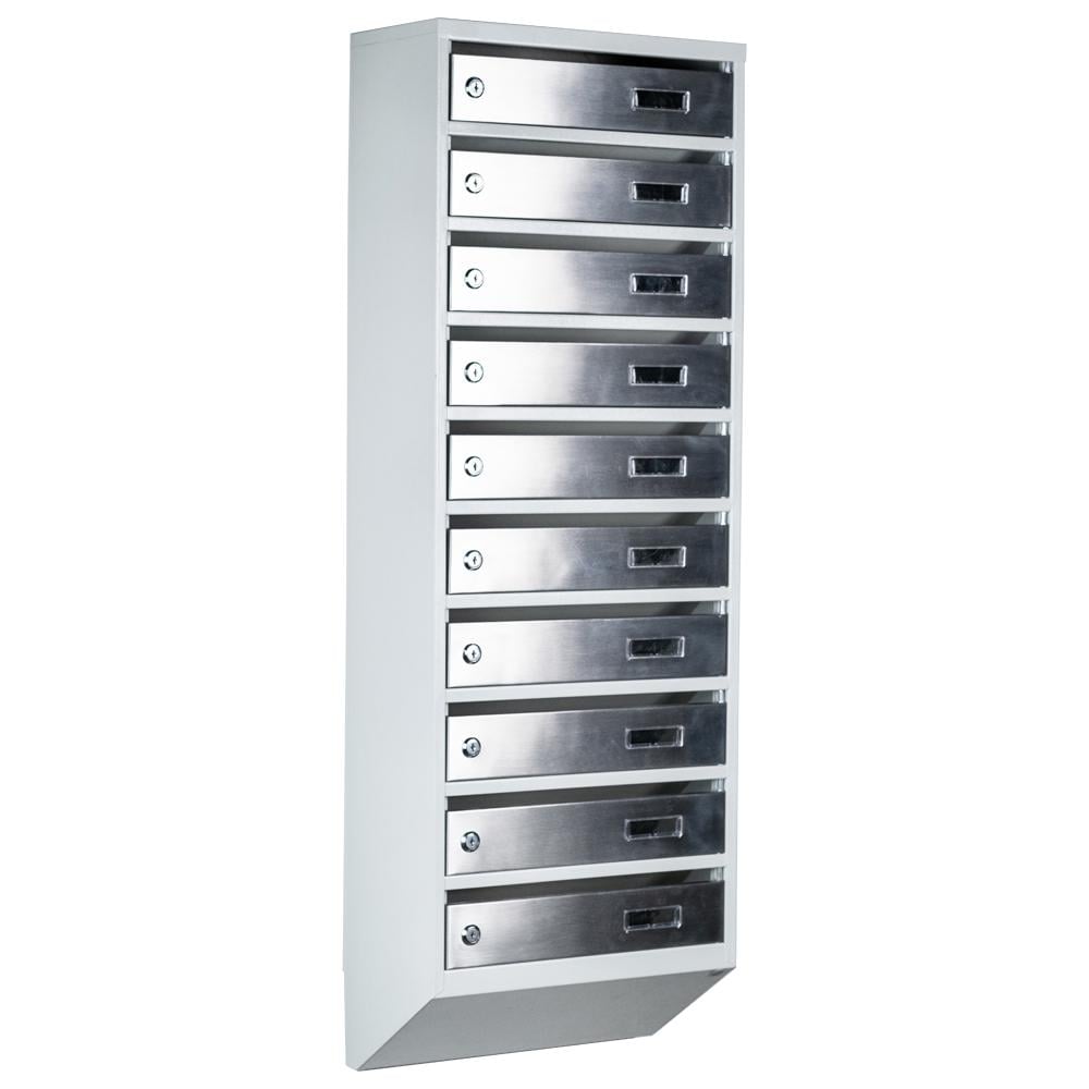 Ящик почтовый многосекционный ЯП10A Серый/Нержавеющая сталь (24061072)