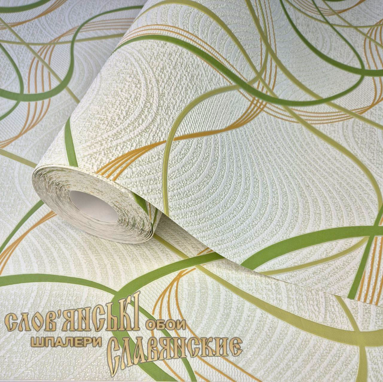 Шпалери вінілові 5767-04 з абстрактними зеленими лініями для кухні/коридору/вітальні 10,05x0,53 м Бежевий (2564189473) - фото 2 Шпалери вінілові 5767-04 з абстрактними зеленими лініями для кухні/коридору/вітальні 10,05x0,53 м Бежевий (2564189473) - фото 2