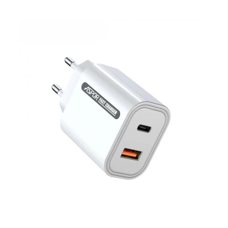Зарядное устройство для телефонов Aspor A806 33W USB/USB-C Белый (557-925152)