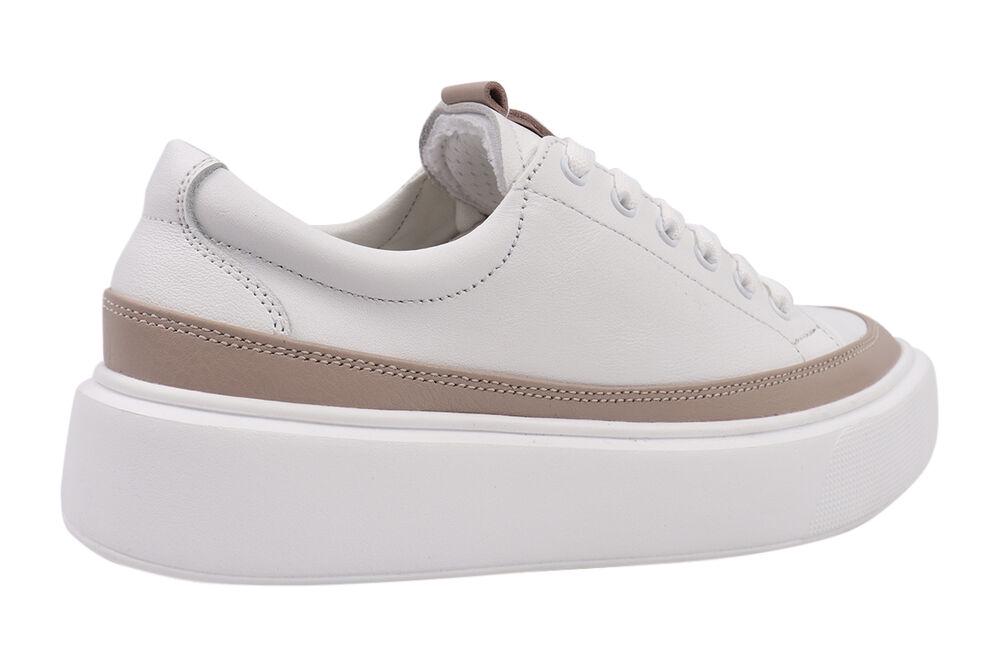 Кеди жіночі Best Vak зі шкіри на платформі р. 39 Білий (55-21DTC) - фото 4