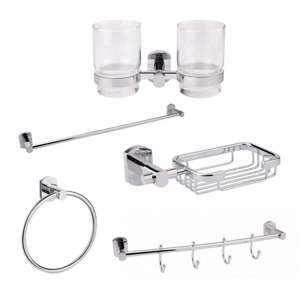 Набор аксессуаров Qtap Liberty Chrome 3 5в1 для ванной комнаты