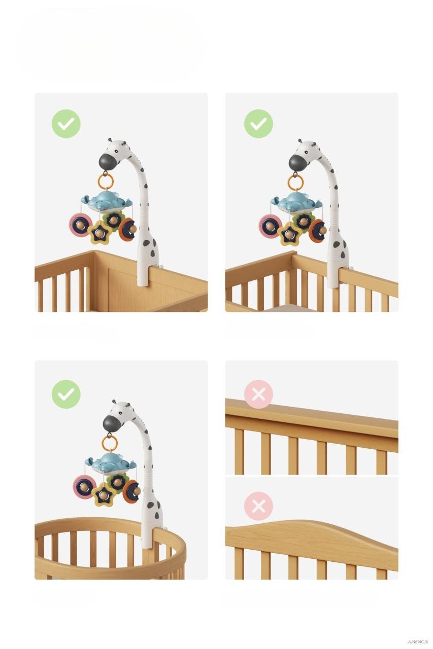 Мобіль музичний на ліжечко Tumama Жираф з пультом управління Білий - фото 6