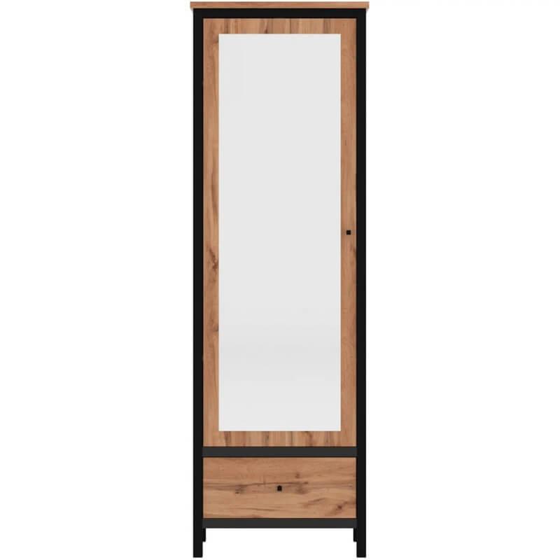 Шкаф распашной для дома Гербор SZF1D1S Чес 620х390х1930 мм Дуб тахо/Черный (48979)