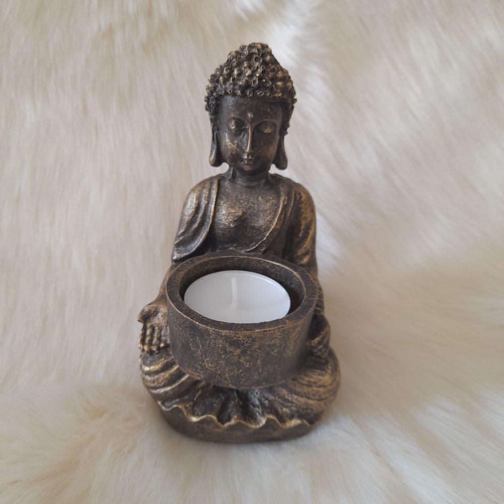 Підсвічник Гранд Презент Будда просить ПП702а 15х10х10 см Золотий