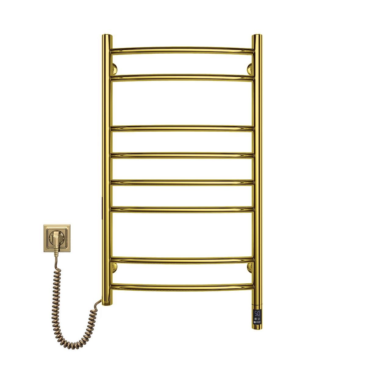 Полотенцесушитель электрический NAVIN Камелия Sensor левосторонний из нержавеющей стали 480х800 мм Золотой (H10-407133-4880)