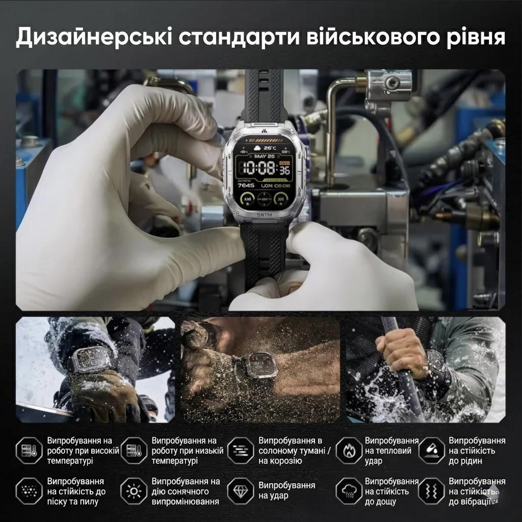 Смарт-часы тактические Kospet Tank M4С Silver — фото 11
