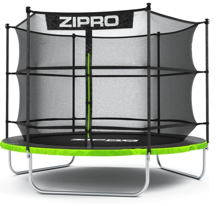 Батут с внутренней сеткой Zipro Jump Pro 8 футов 252 см Черно-зеленый (5902659840660)