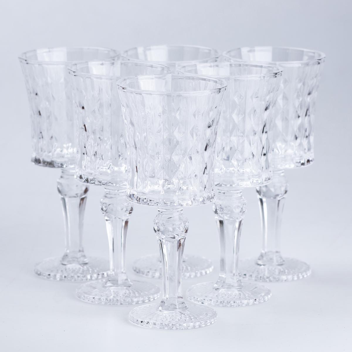 Набор бокалов для вина из толстого стекла под хрусталь 6 шт. Прозрачный (HP4159)