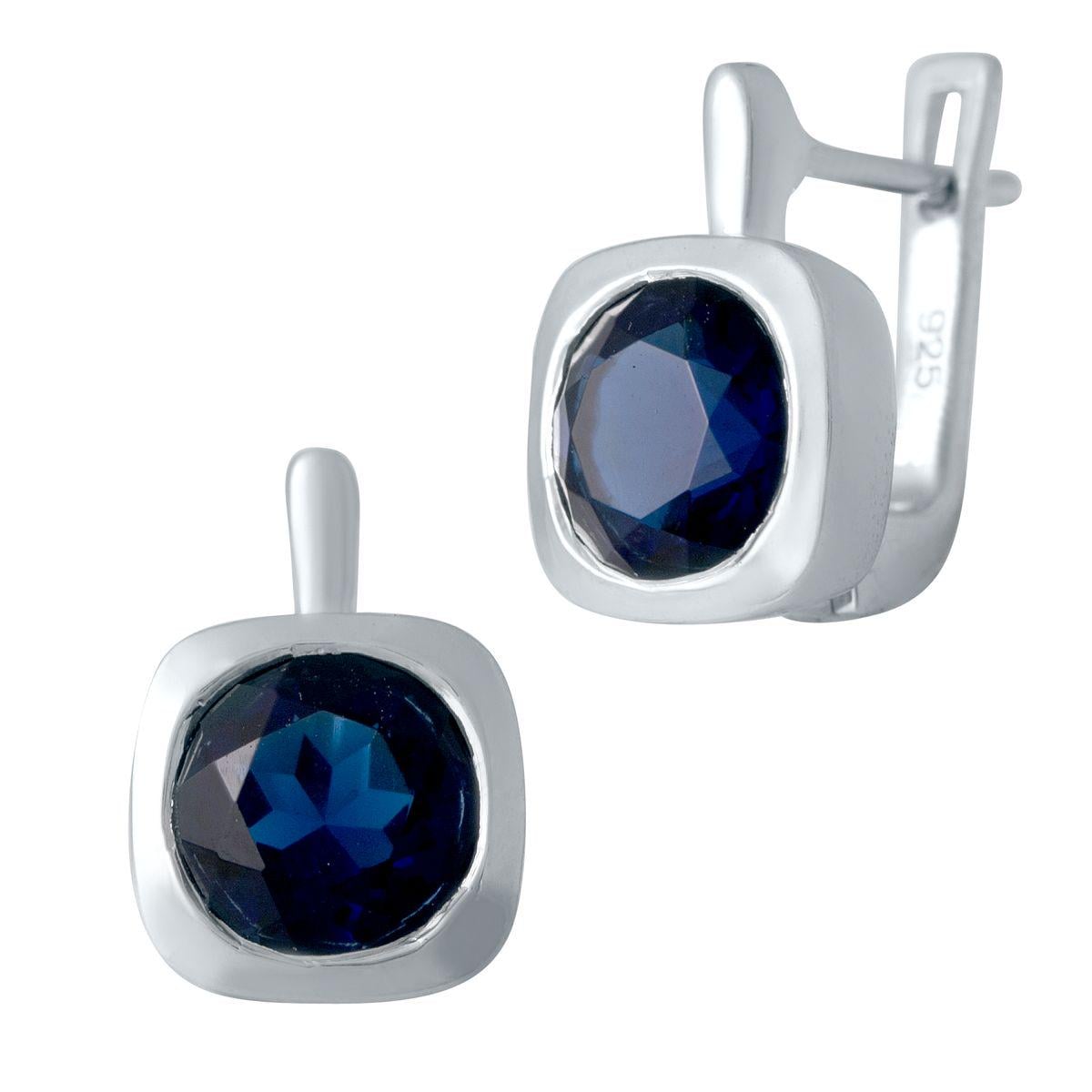 Серебряные серьги с сапфиром Nano 2,9 ct (2033097)