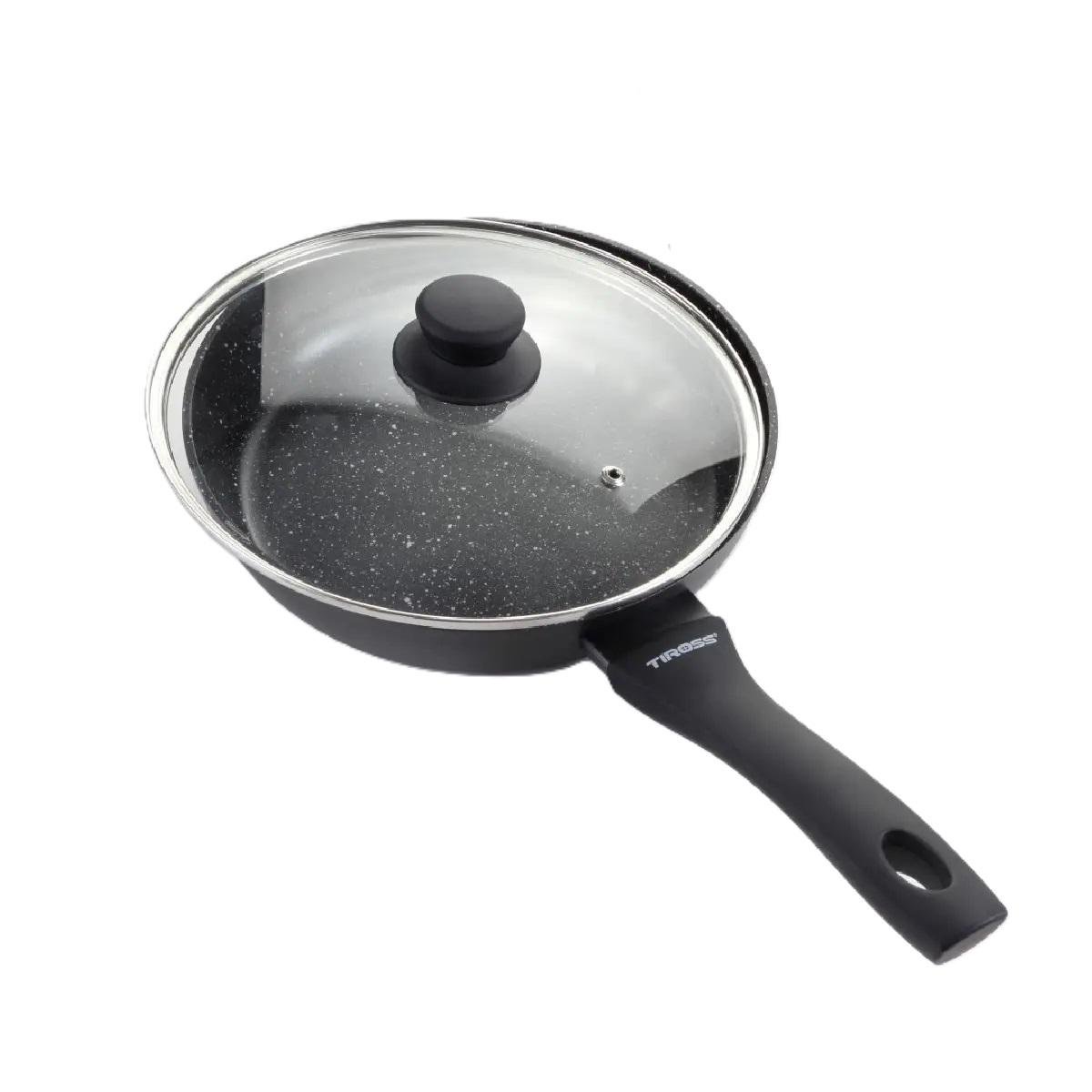Сковорода Tiross TS 2404P с крышкой и гранитным покрытием 28 см Black (611768) Сковорода Tiross TS 2404P с крышкой и гранитным покрытием 28 см Black (611768)