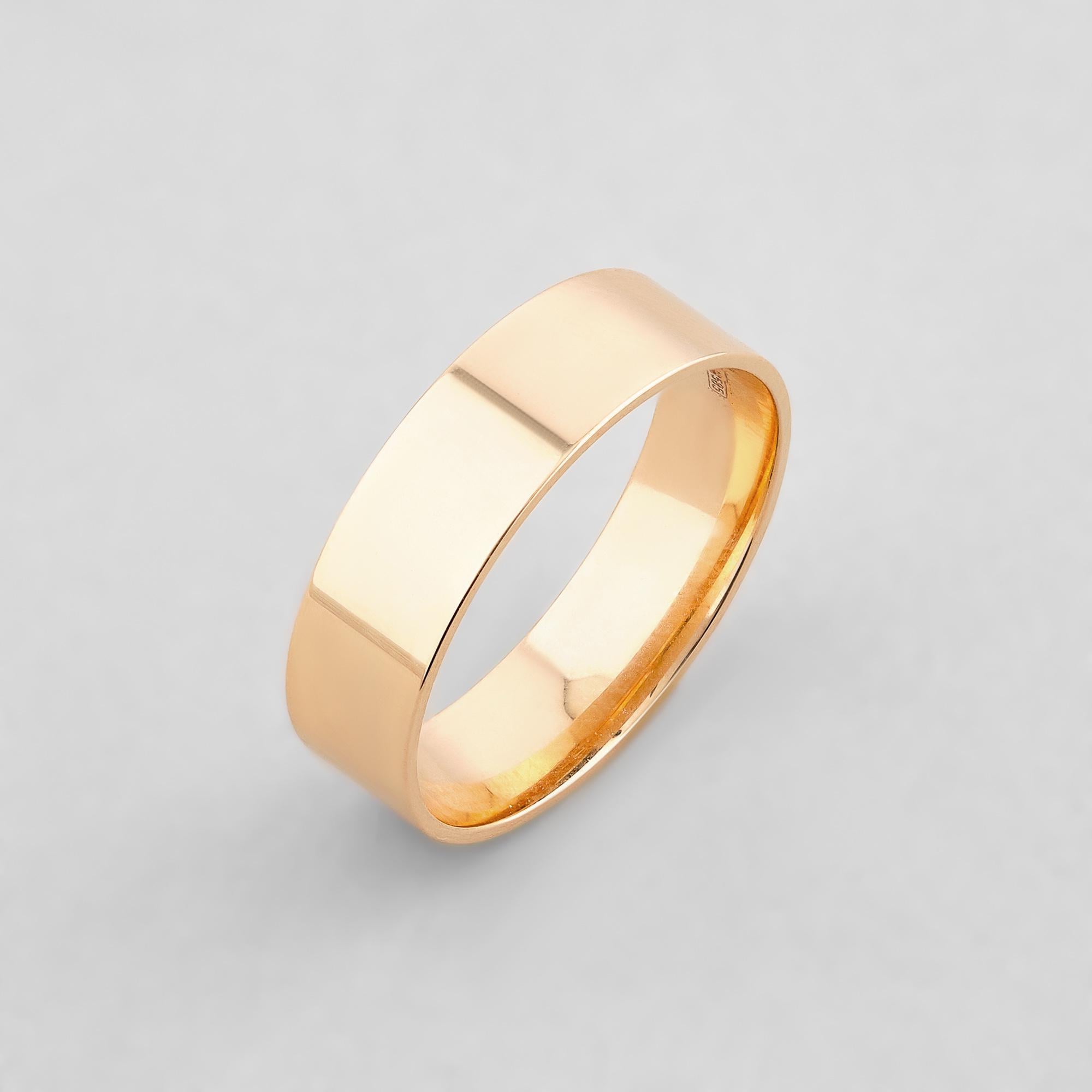 Обручальное кольцо золотое Minimal Верная любовь р. 15,5 (о255-ч-15.5)