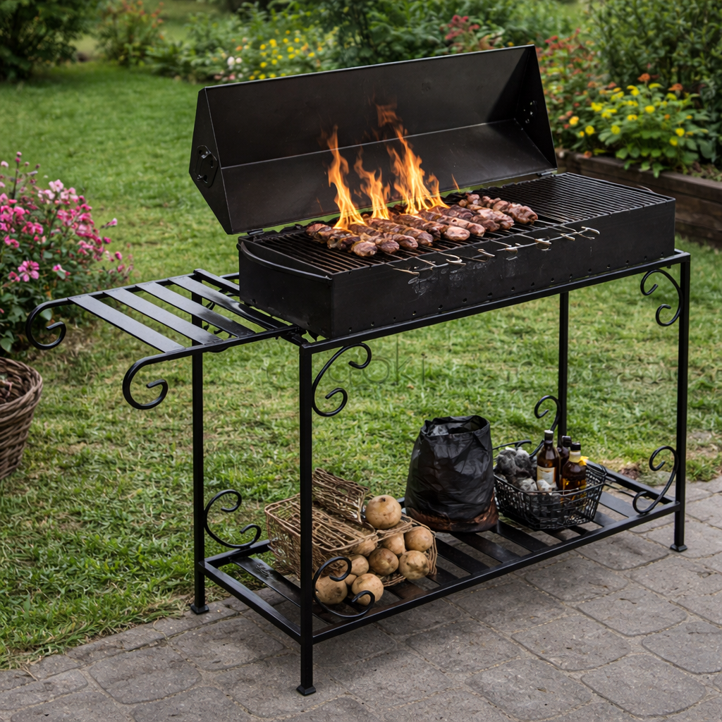 Мангал-барбекю Jooki Гефест на 15 шампуров 3мм на дровнице (10083)