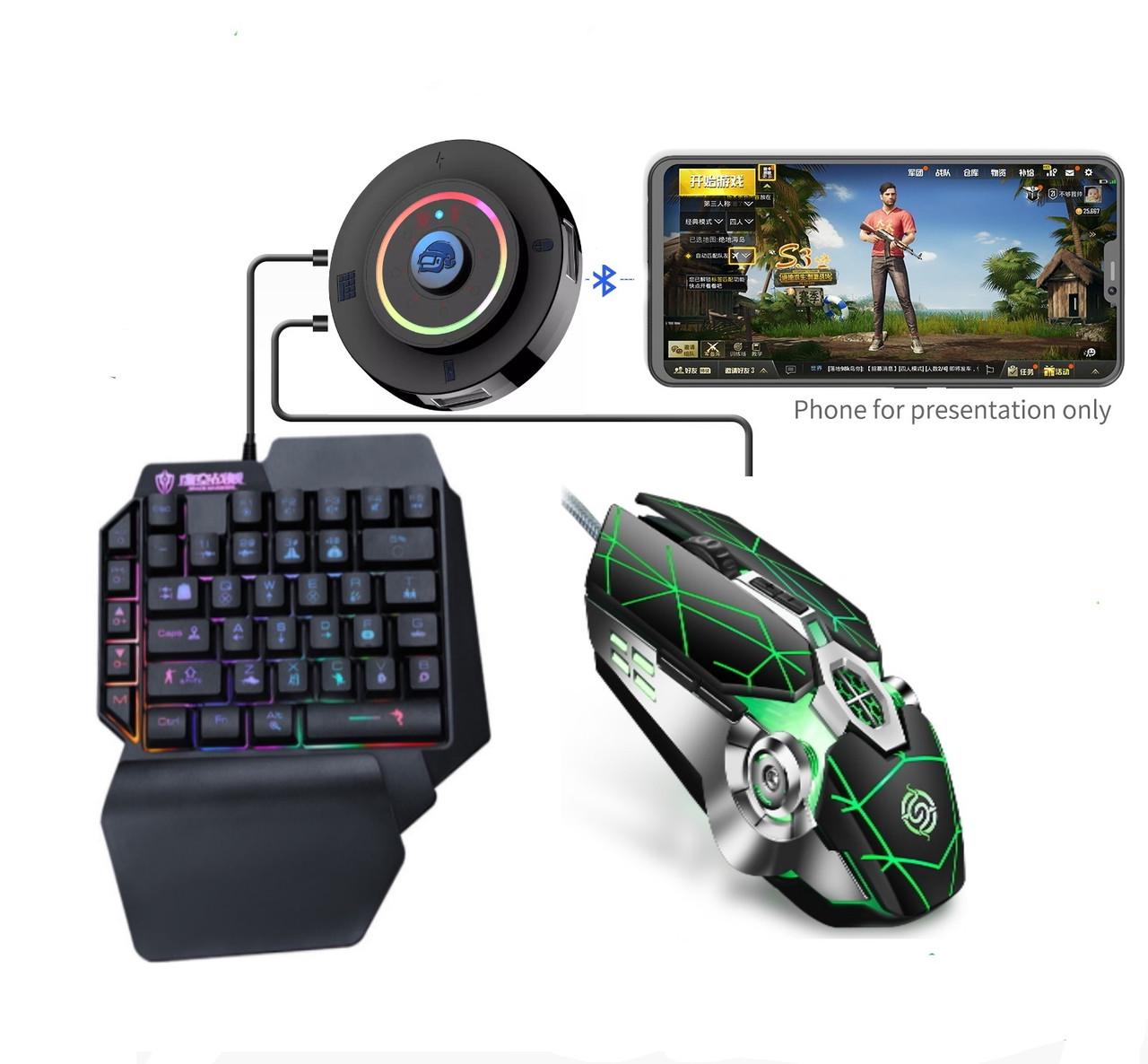 Адаптер мобильный Union Sundy PUBG Mobile М16 Bluetooth 5.1 с игровой клавиатурой и мышкой - фото 3