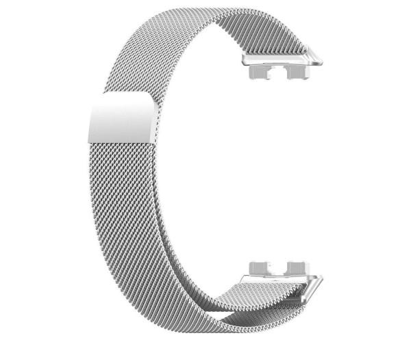 Ремешок металлический Milanese Magnetic для смарт-часов Huawei Band 8/Band 9 Серебряный