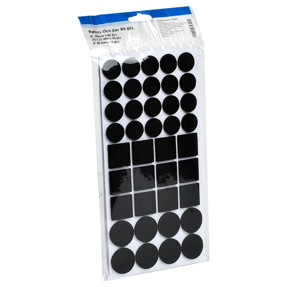 Наклейки для ножек мебели Stenson R94809 80 шт. Ø 20/25/28 мм Черный (27917741)