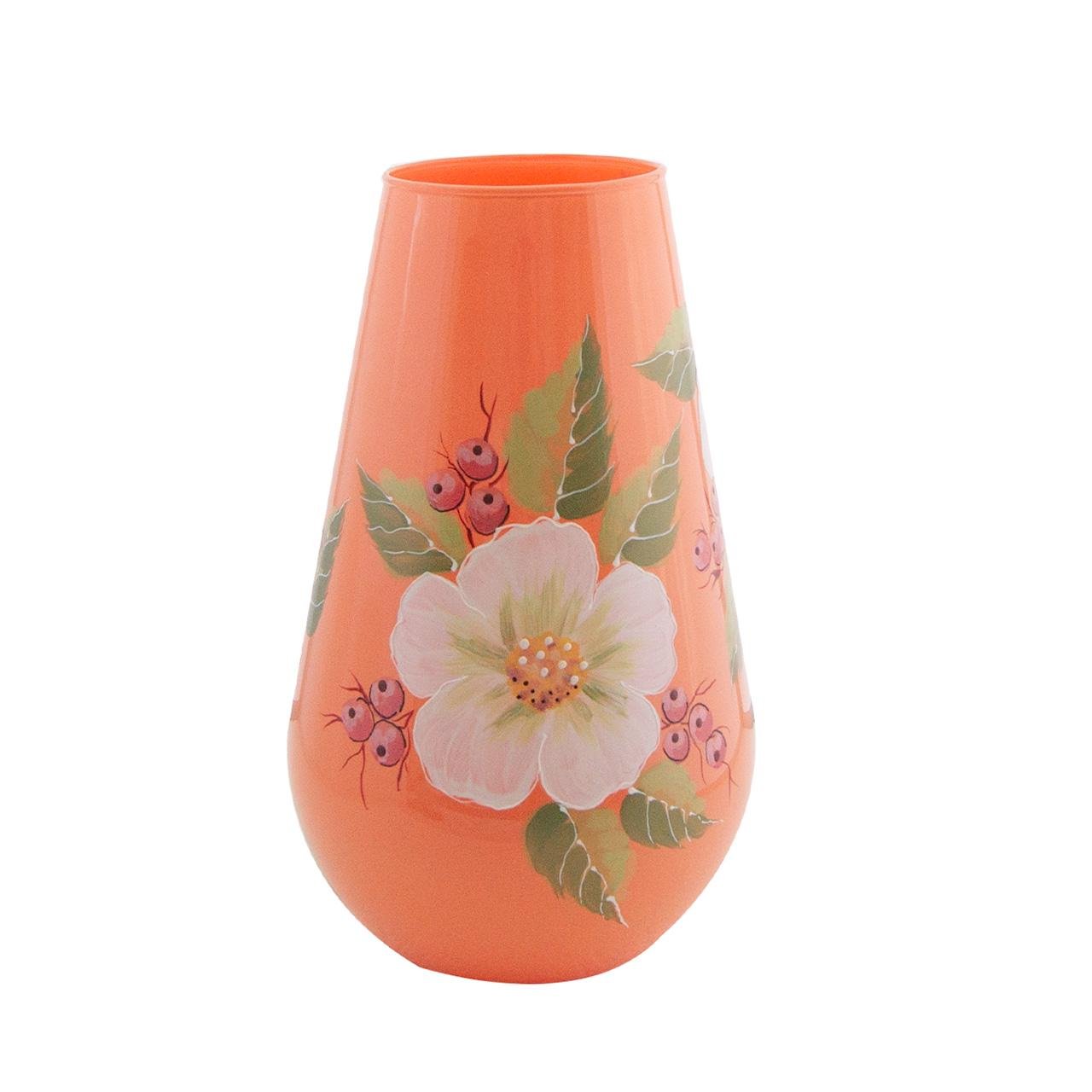 Ваза стеклянная VB Burnelli ручная роспись H 25 см D 14,5 см (24042-2504) - фото 1 Ваза стеклянная VB Burnelli ручная роспись H 25 см D 14,5 см (24042-2504) - фото 1