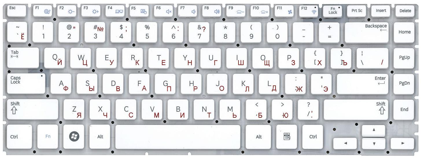 Клавиатура для ноутбука Samsung Q470 White