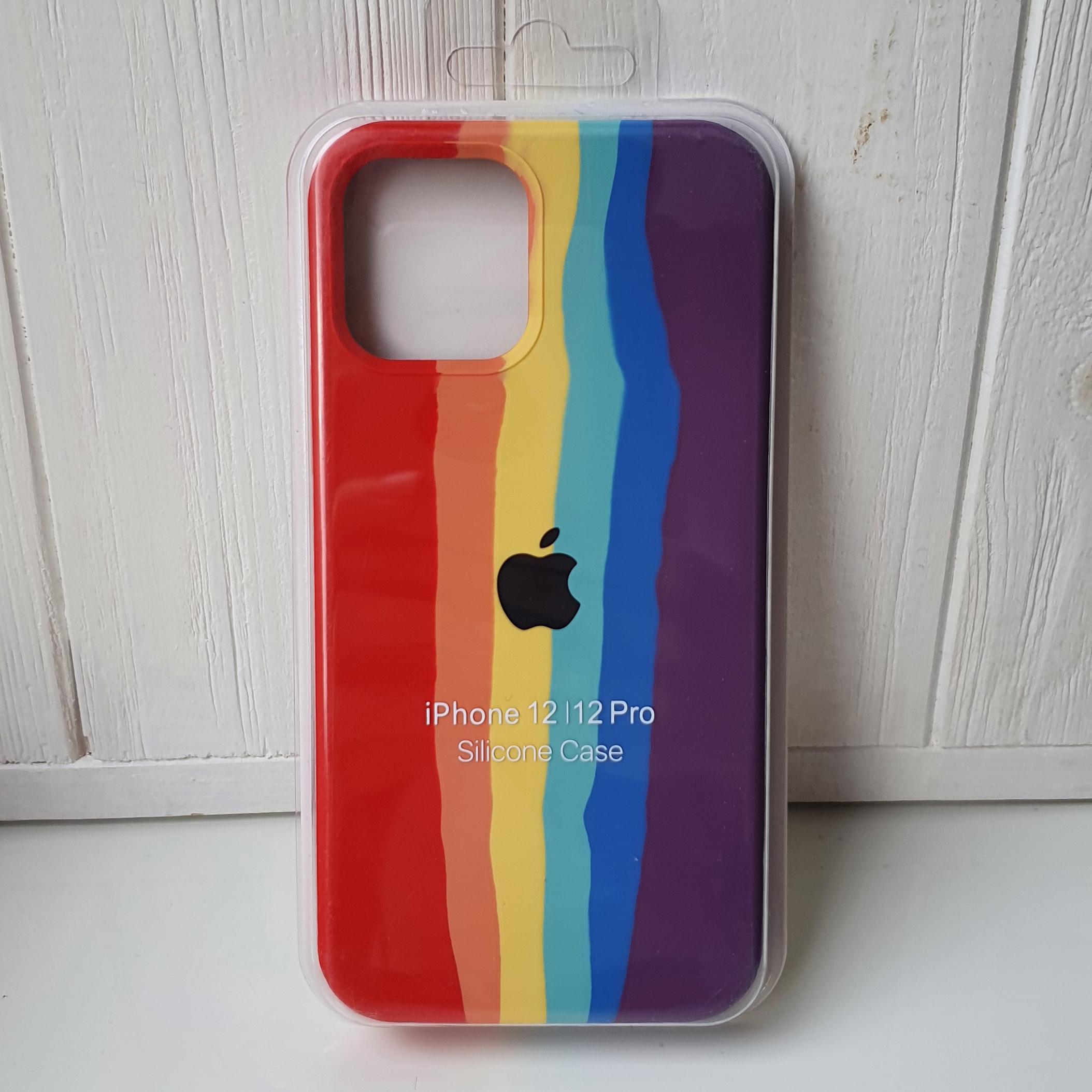 Чохол із м'якою підкладкою PRC Rainbow Silicone Case iPhone 12/12 Pro pride Різнокольоровий - фото 2