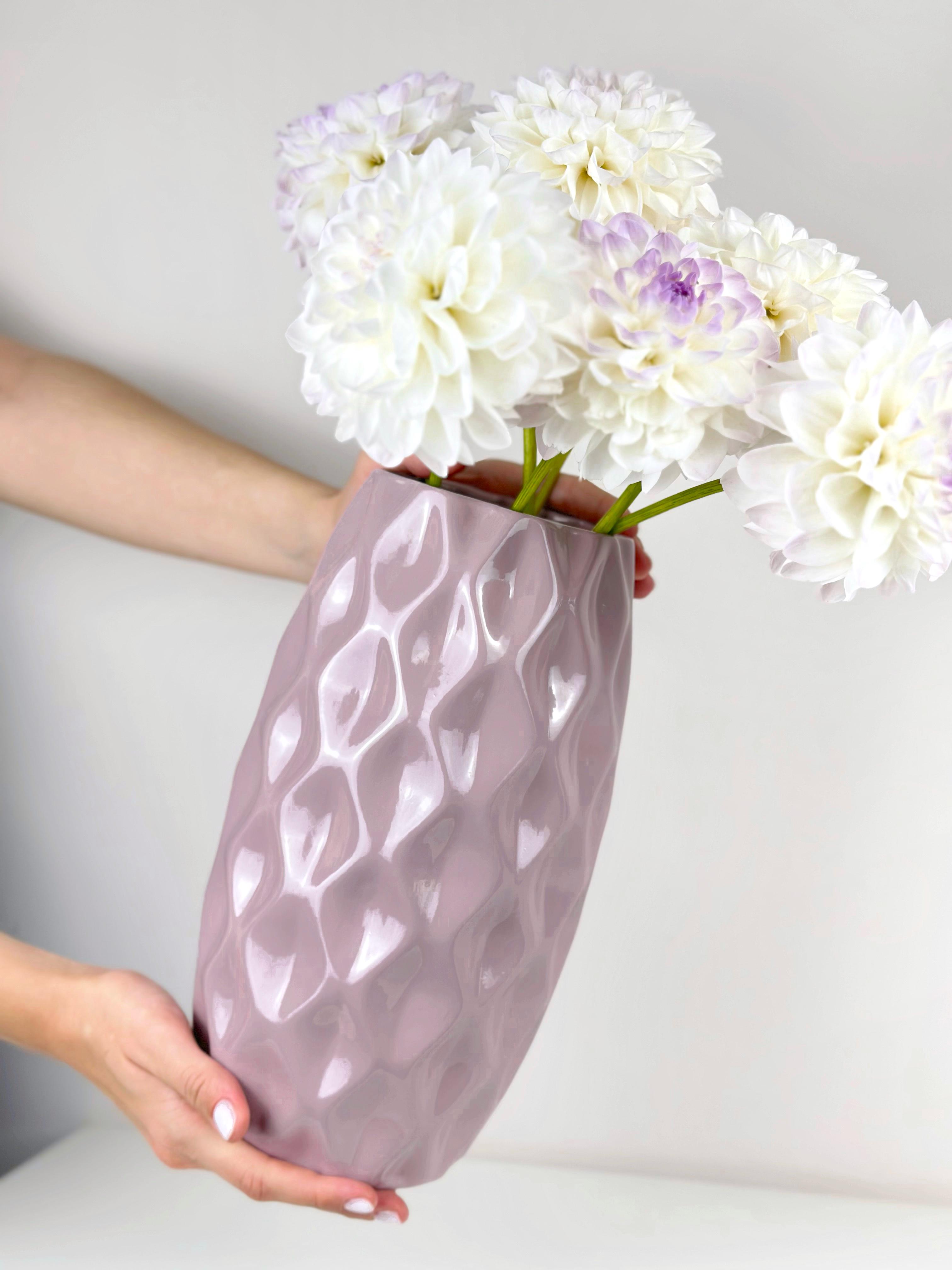 Ваза для квітів та декору керамічна глиняна Соти 29 см Фіолетовий (4001-1) - фото 6 Ваза для квітів та декору керамічна глиняна Соти 29 см Фіолетовий (4001-1) - фото 6