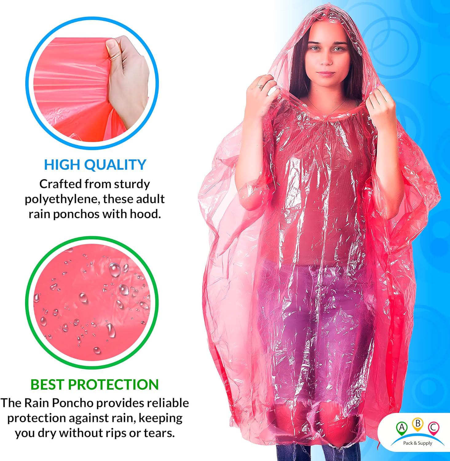 Плащ-дождевик одноразовый 120х65 см Red (30218) - фото 7