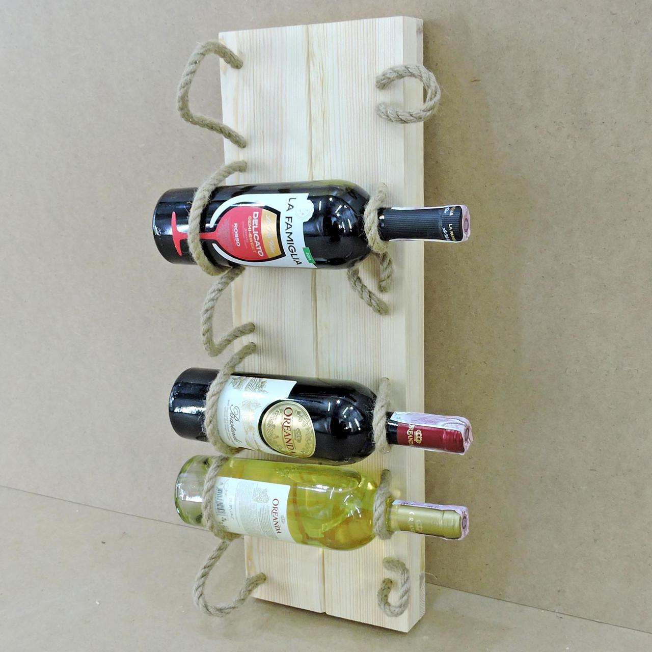 Полка для вина настенная из дерева Нагато 6 Бланже (ПНК-602301)