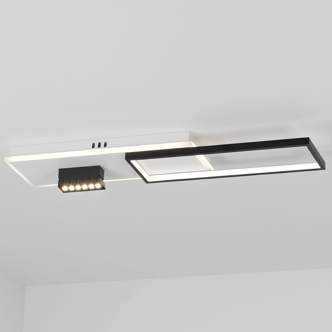 Люстра светодиодная Valeso 86W с прямоугольными рассеивателями 3000-6500K с пультом Белый/Черный (G 2563/800 WT+BK)