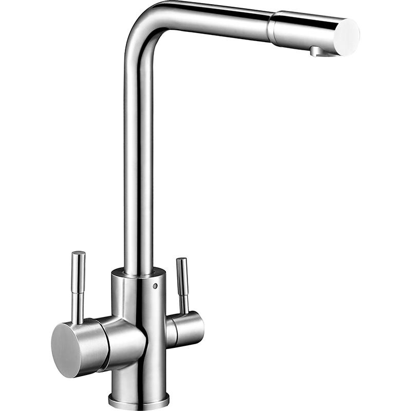 Змішувач на дві води для кухні Wezer EKO4C-01F з нержавіючої сталі - фото 3 Змішувач на дві води для кухні Wezer EKO4C-01F з нержавіючої сталі - фото 3