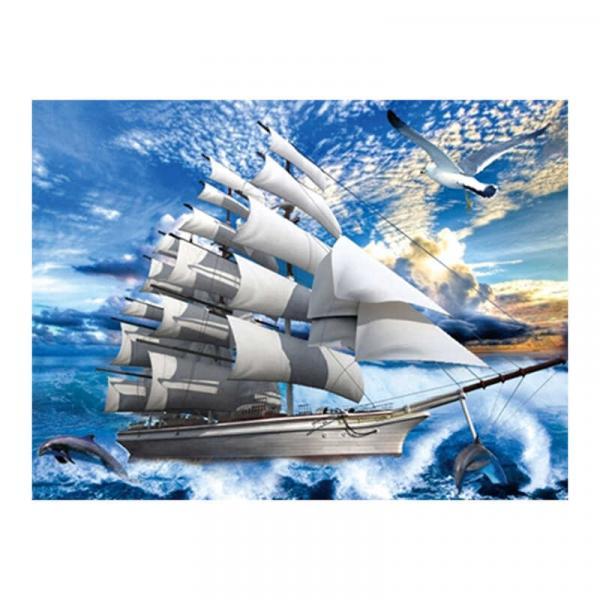 Алмазна мозаїка TK Group Вітрильник на хвилях 40х30 см з рамкою в коробці (GB74866-mt)