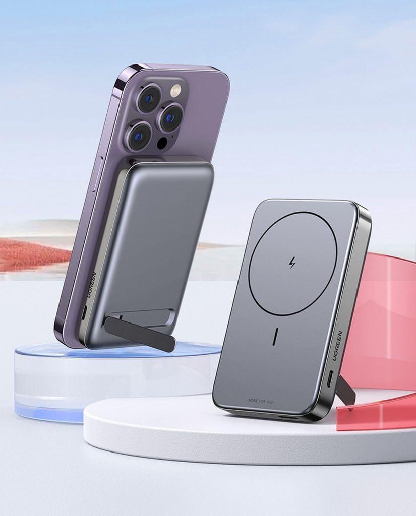 Повербанк магнитный UGREEN PB206 Magnetic Magsafe 10 000 mAh 20W USB-C с подставкой (26389456) - фото 7 Повербанк магнитный UGREEN PB206 Magnetic Magsafe 10 000 mAh 20W USB-C с подставкой (26389456) - фото 7