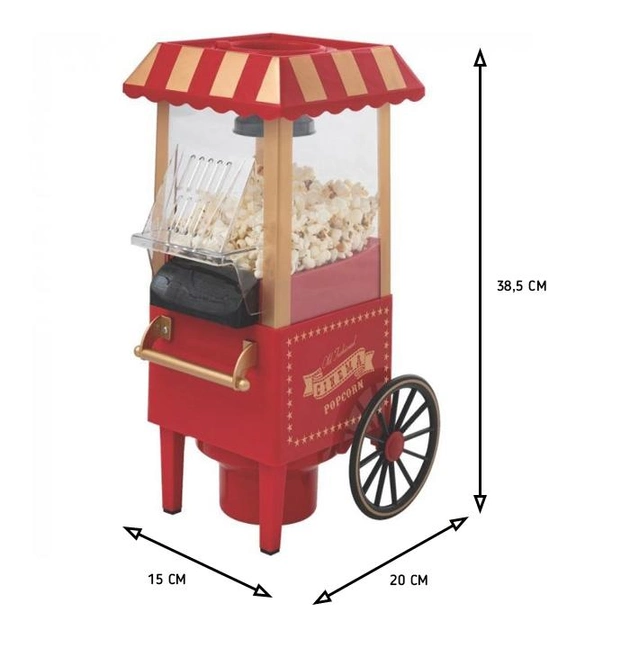 Апарат для приготування попкорну механічний в домашніх умовах 1200 Вт Червоний - фото 2