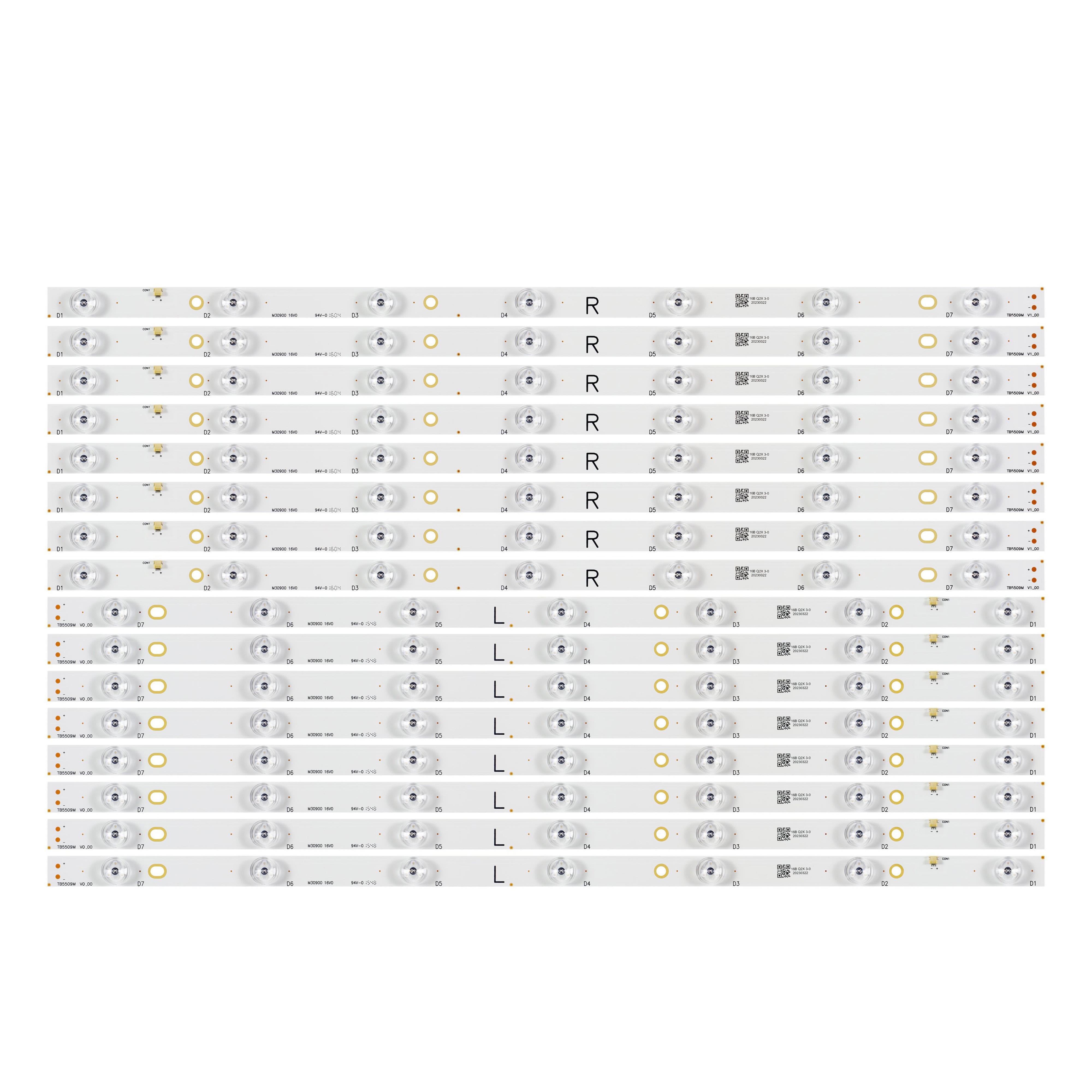 Комплект LED подсветки для TV TB5509M V0_00 TB5509M V1_00 550для TV 01 550для TV 02 550для TV 18 550для TV 19 550для TV 20 55" 16 шт. (ART-13640)