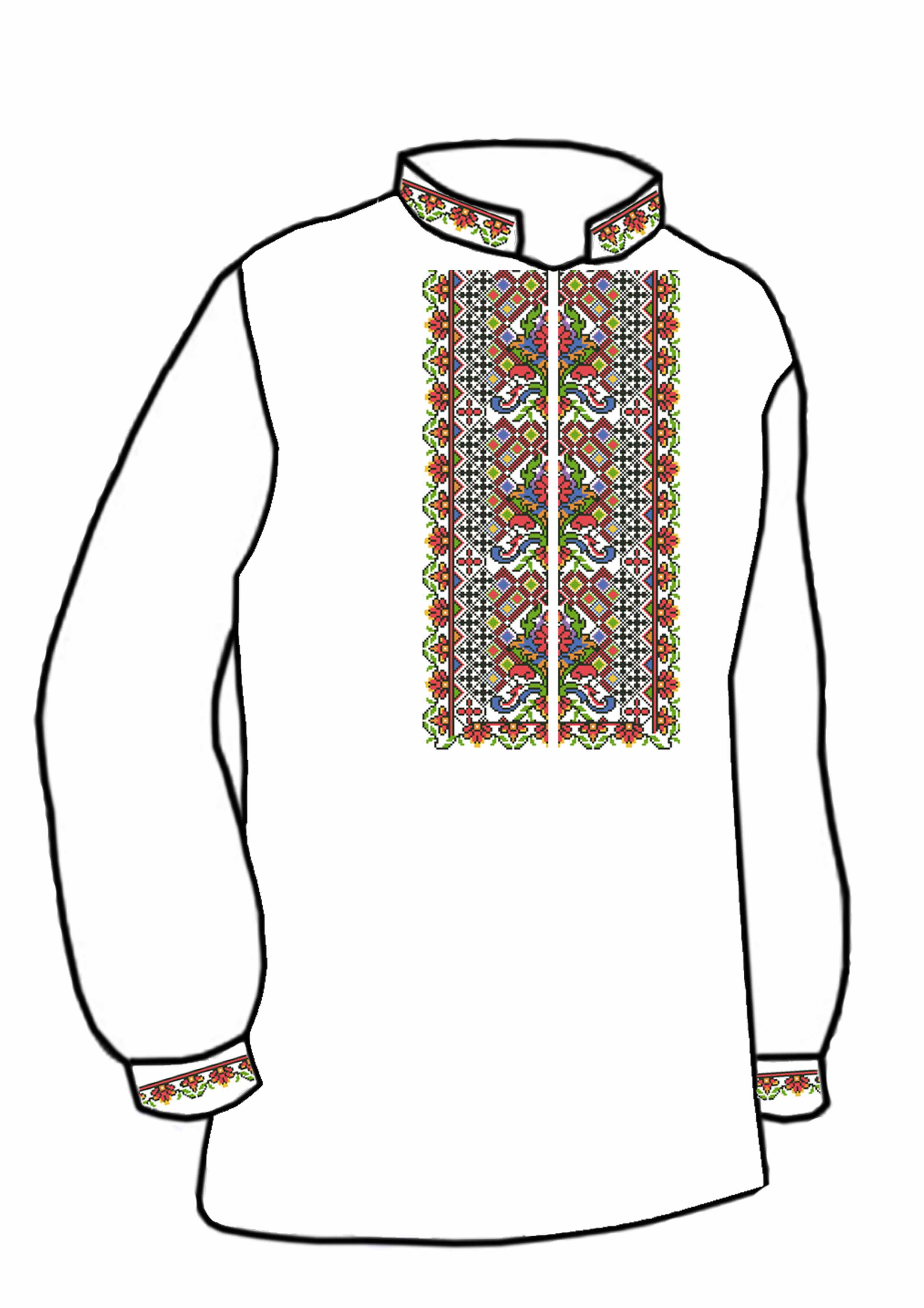 Заготовка для вишивки нитками або бісером сорочка СЧ-57 домоткане полотно Заготовка для вишивки нитками або бісером сорочка СЧ-57 домоткане полотно