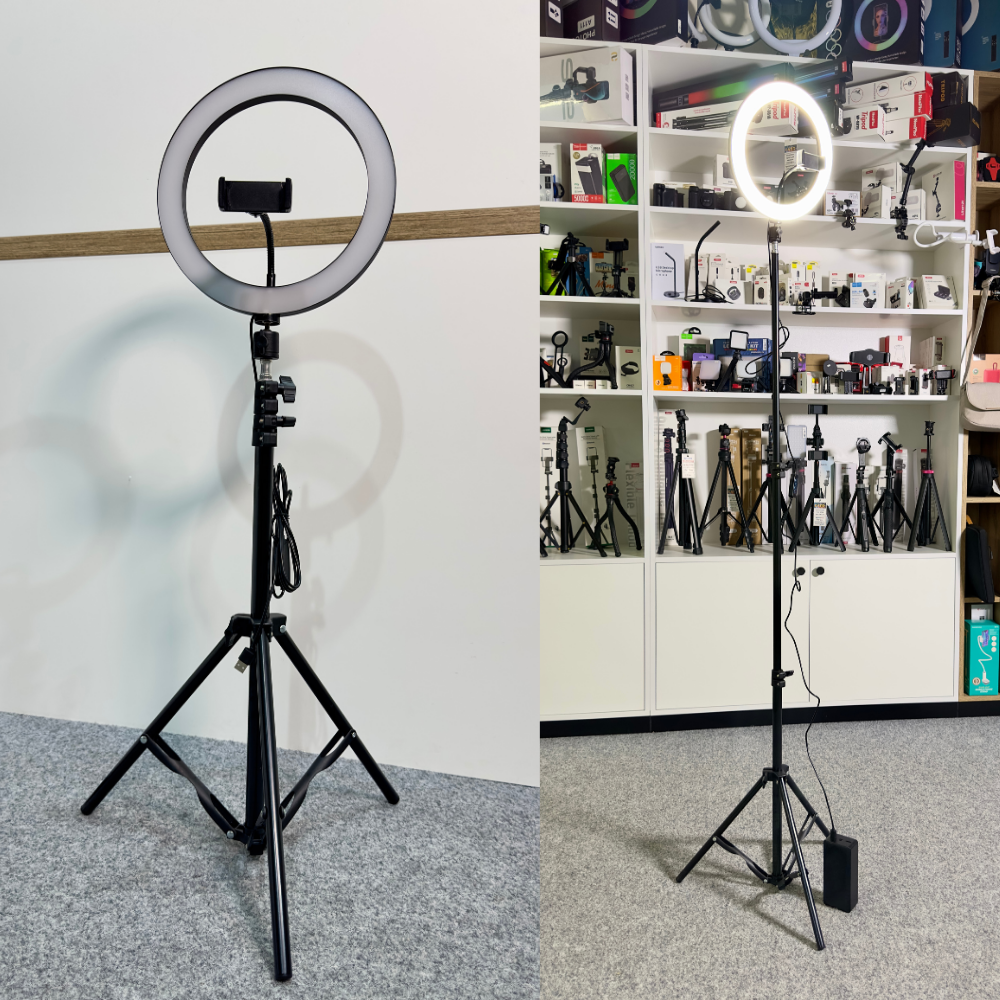 Кольцевая LED-лампа на штативе BRL-26 USB PowerBank для телефона 3000-6500K 26 см (BRL-26BAS160) - фото 2 Кольцевая LED-лампа на штативе BRL-26 USB PowerBank для телефона 3000-6500K 26 см (BRL-26BAS160) - фото 2