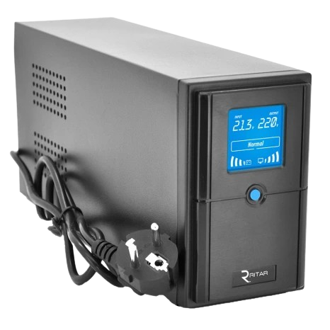 Источник бесперебойного питания с модифицированной синусоидой Ritar 600 W/3xSCHUKO/2x12 V/7 A Black (E-RTM1000)