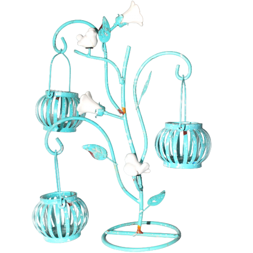 Подсвечник декоративный SNT Сад 33,5 см Голубой антик (777-046 )