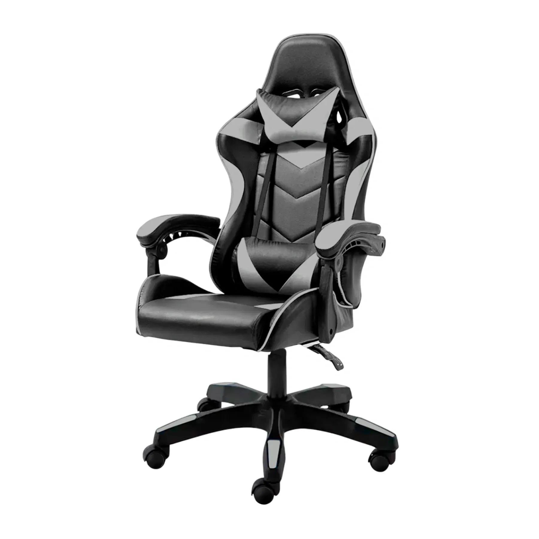 Кресло геймерское с подушками для ПК Серый (381903)