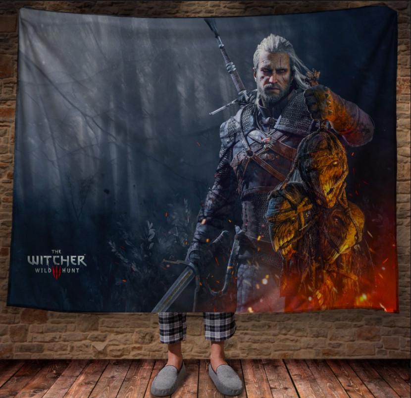 Плед із 3D принтом Відьмак Дика Полювання 150х200 см (epi_0912)