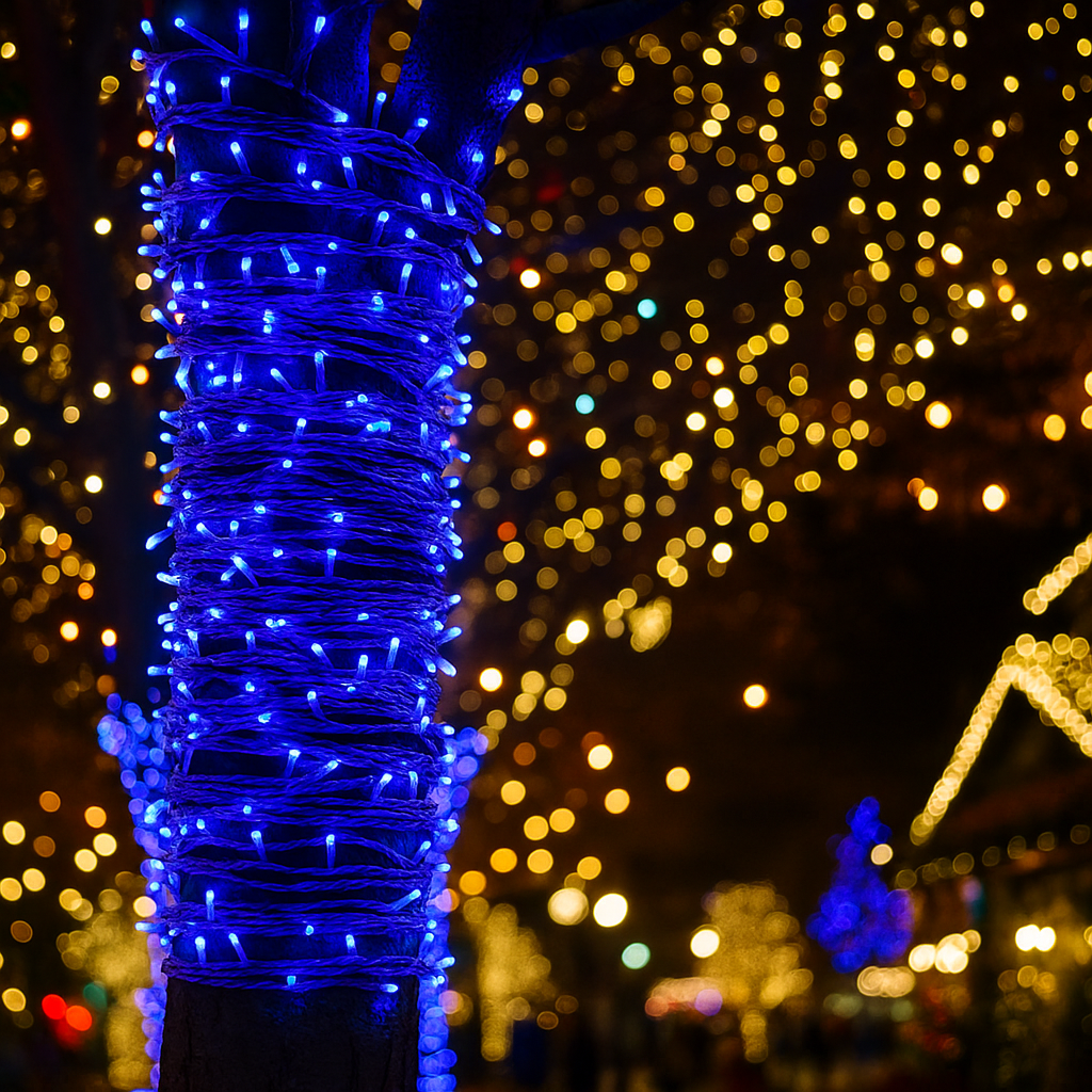 Гирлянда уличная Нить 300 LED с защитой от влаги от сети 30 м Синий (21-107-CF300L30MWBL)