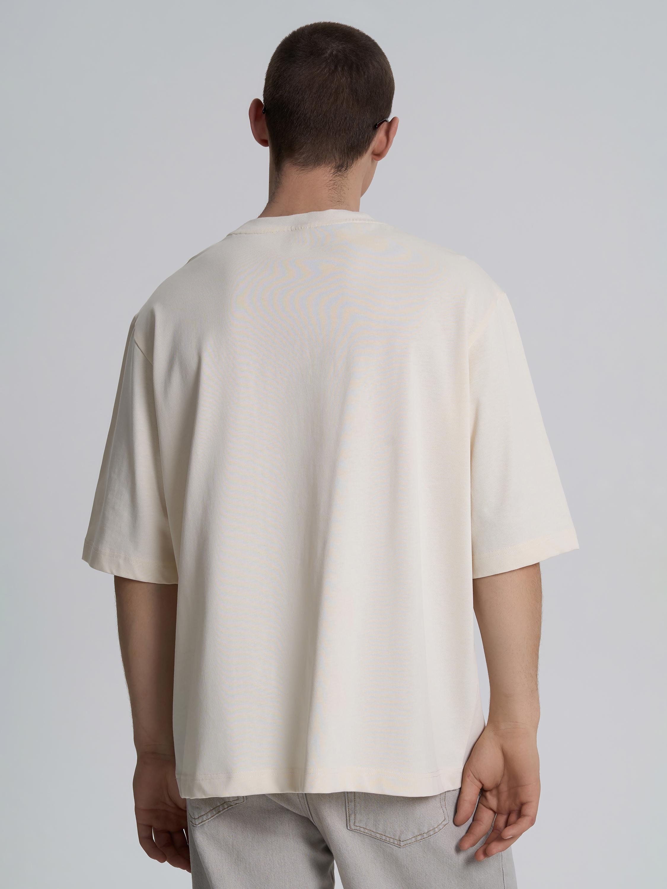 Футболка чоловіча оверсайз з нашивною кишеньою ROZA 230911 2XL Світло-бежевий (4824005722806) - фото 3