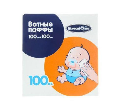 Ватні пафи дитячі 100х100 мм 100 шт. (602767939)