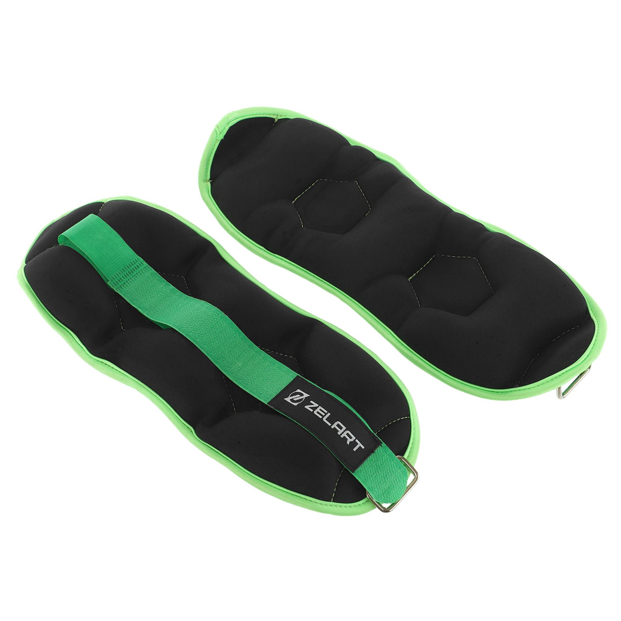 Обтяжувачі-манжети для рук та ніг Zelart Pro 2х1 кг Чорний/Салатовий (FI-7208-2_Черный-салатовый) - фото 6