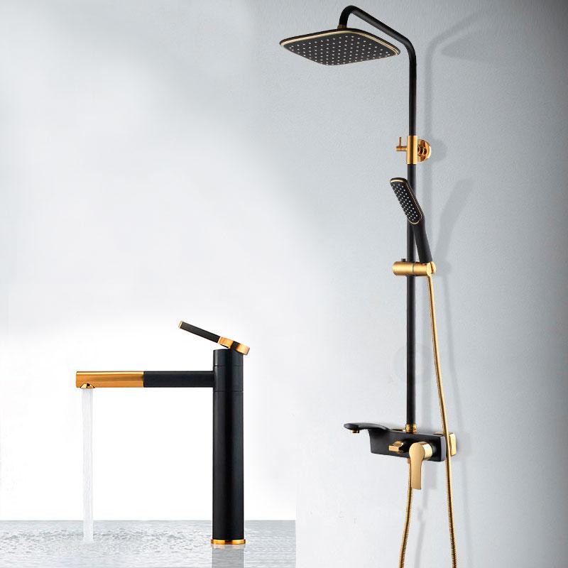 Набор смесителей Art design Черный/Золотой (80013BG + 80024BG)